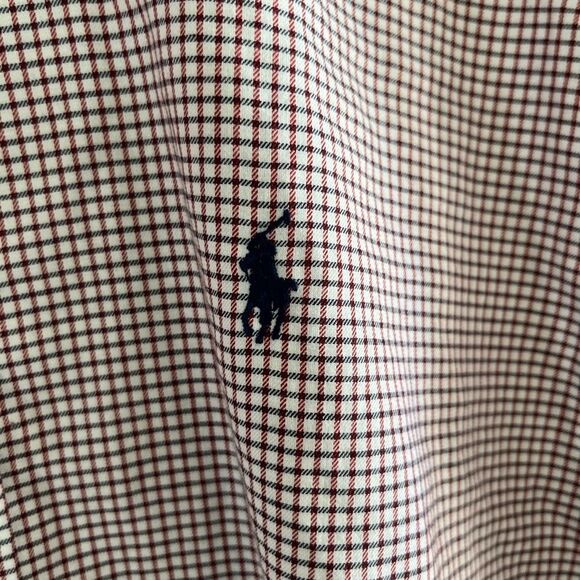 Ralph Lauren WHITE cotton BLUE RED plaid button up 16 32/33 - Picture 3 of 7